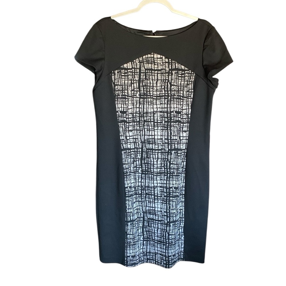 New Jones Wear women’s dress black white midi dress size 14 career office event